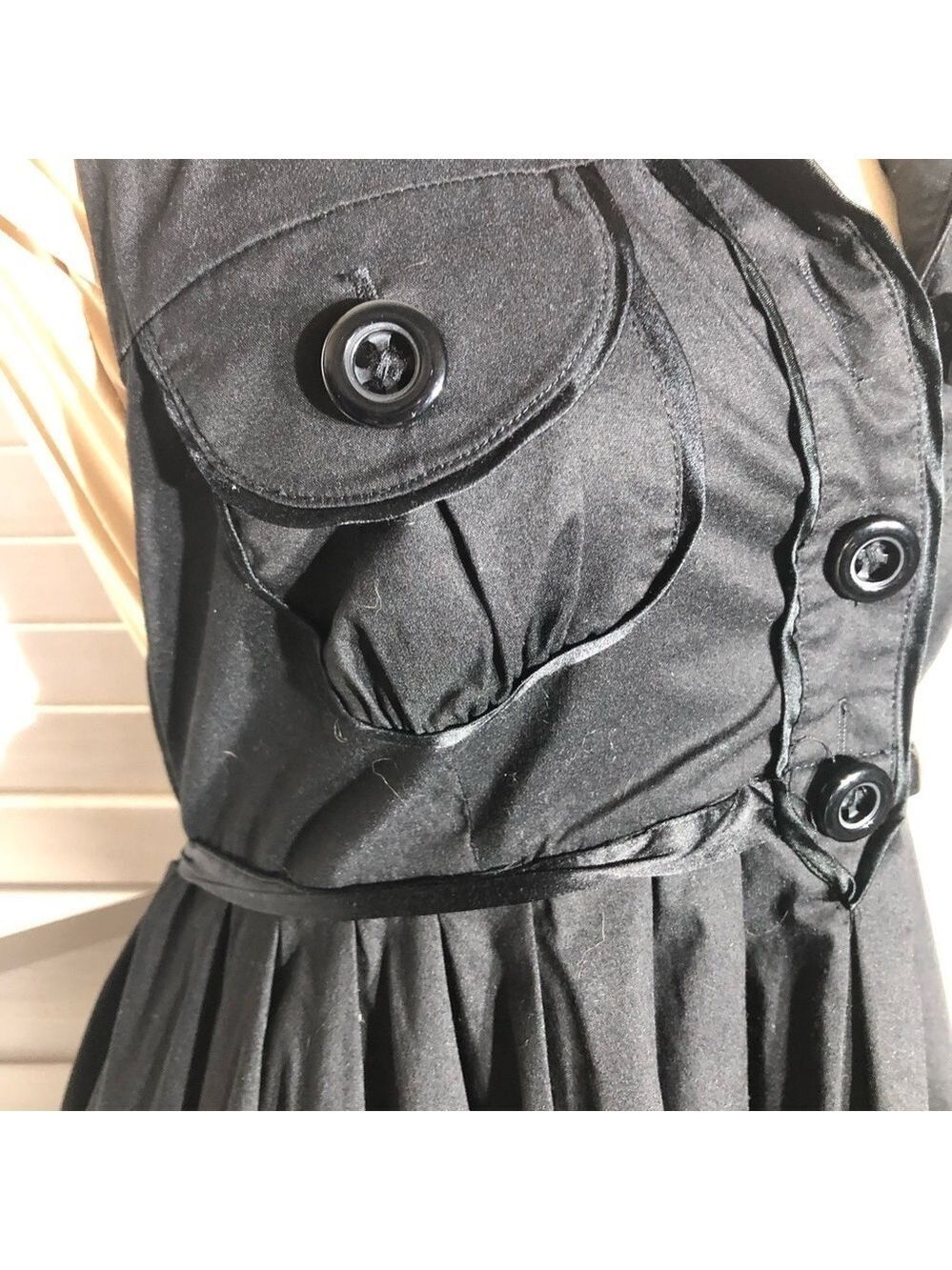 Bebe Halter Mini Dress Black Fit and Flare Medium - Picture 7 of 10
